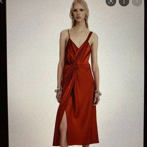 T by Alexander Wang Knot Front Dress in Red